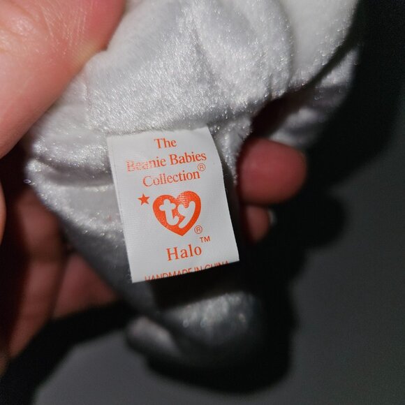 2 Ty Beanie Baby Angel Teddy Bear Lot Halo 1998 Halo II 2000 Pink Gold Ribbons - Picture 10 of 14